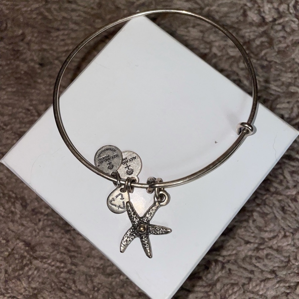SET of 4 silver Alex and ani bracelets
